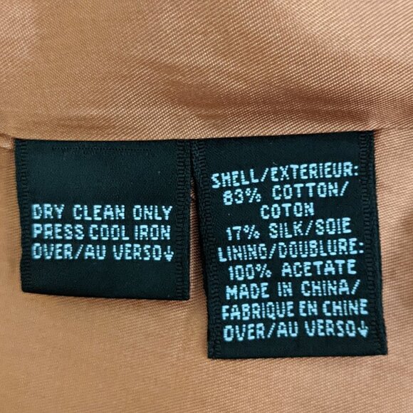 Ellen Tracy Neiman Marcus Floral Quilted Jacket Orange Tan 6 Vintage Preppy Work - Picture 10 of 11